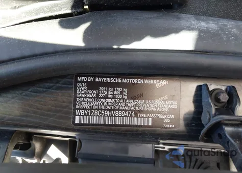 2017 BMW I3 94 Ah W/Range Extender from USA, damaged, VIN WBY1Z8C59HV889474